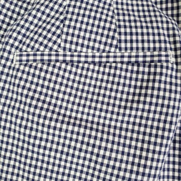Talbots Ankle Crop Pants Size 16 Blue White Gingham Straight Leg Flat Front - Picture 5 of 9